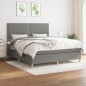 vidaXL Cama box spring con colchón tela gris oscuro 160x200 cm vidaXL Cama box spring con colchón tela gris oscuro 160x200 cm