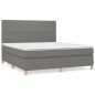 vidaXL Cama box spring con colchón tela gris oscuro 160x200 cm vidaXL Cama box spring con colchón tela gris oscuro 160x200 cm