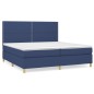 vidaXL Cama box spring con colchón tela azul 200x200 cm vidaXL Cama box spring con colchón tela azul 200x200 cm