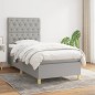 vidaXL Cama box spring con colchón tela gris claro 80x200 cm