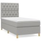vidaXL Cama box spring con colchón tela gris claro 80x200 cm