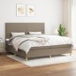 vidaXL Cama box spring con colchón tela gris taupe 200x200 cm vidaXL Cama box spring con colchón tela gris taupe 200x200 cm