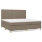 vidaXL Cama box spring con colchón tela gris taupe 200x200 cm vidaXL Cama box spring con colchón tela gris taupe 200x200 cm
