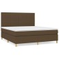 vidaXL Cama box spring con colchón tela marrón oscuro 160x200 cm vidaXL Cama box spring con colchón tela marrón oscuro 160x200 cm