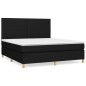 vidaXL Cama box spring con colchón tela negro 180x200 cm vidaXL Cama box spring con colchón tela negro 180x200 cm