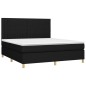 vidaXL Cama box spring con colchón tela negro 180x200 cm vidaXL Cama box spring con colchón tela negro 180x200 cm