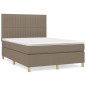 vidaXL Cama box spring con colchón tela gris taupe 140x200 cm vidaXL Cama box spring con colchón tela gris taupe 140x200 cm