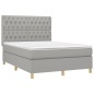 vidaXL Cama box spring con colchón tela gris claro 140x190 cm vidaXL Cama box spring con colchón tela gris claro 140x190 cm