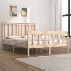 vidaXL Estructura de cama madera maciza de pino 135x190 cm