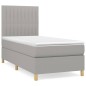vidaXL Cama box spring con colchón tela gris claro 90x200 cm vidaXL Cama box spring con colchón tela gris claro 90x200 cm