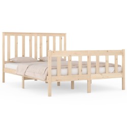 vidaXL Estructura de cama madera maciza de pino 135x190 cm