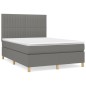 vidaXL Cama box spring con colchón tela gris oscuro 140x190 cm