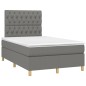 vidaXL Cama box spring con colchón tela gris oscuro 120x200 cm vidaXL Cama box spring con colchón tela gris oscuro 120x200 cm