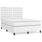 vidaXL Cama box spring con colchón cuero sintético blanco 140x200cm vidaXL Cama box spring con colchón cuero sintético blanco 140x200cm