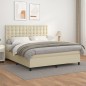 vidaXL Cama box spring con colchón cuero sintético crema 180x200 cm vidaXL Cama box spring con colchón cuero sintético crema 180x200 cm