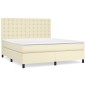 vidaXL Cama box spring con colchón cuero sintético crema 180x200 cm vidaXL Cama box spring con colchón cuero sintético crema 180x200 cm