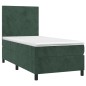 vidaXL Cama box spring con colchón terciopelo verde oscuro 100x200 cm vidaXL Cama box spring con colchón terciopelo verde oscuro 100x200 cm