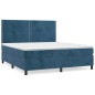 vidaXL Cama box spring con colchón terciopelo azul oscuro 180x200 cm vidaXL Cama box spring con colchón terciopelo azul oscuro 180x200 cm