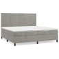 vidaXL Cama box spring con colchón terciopelo gris claro 200x200 cm