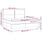 vidaXL Cama box spring con colchón terciopelo gris claro 200x200 cm