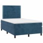 vidaXL Cama box spring con colchón terciopelo azul oscuro 120x200 cm vidaXL Cama box spring con colchón terciopelo azul oscuro 120x200 cm