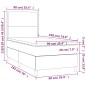 vidaXL Cama box spring con colchón terciopelo gris oscuro 90x190 cm vidaXL Cama box spring con colchón terciopelo gris oscuro 90x190 cm