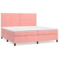 vidaXL Cama box spring con colchón terciopelo rosa 200x200 cm vidaXL Cama box spring con colchón terciopelo rosa 200x200 cm