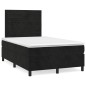 vidaXL Cama box spring con colchón terciopelo negro 120x200 cm