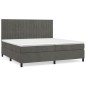 vidaXL Cama box spring con colchón terciopelo gris oscuro 200x200 cm vidaXL Cama box spring con colchón terciopelo gris oscuro 200x200 cm