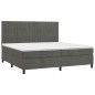 vidaXL Cama box spring con colchón terciopelo gris oscuro 200x200 cm vidaXL Cama box spring con colchón terciopelo gris oscuro 200x200 cm