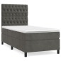 vidaXL Cama box spring con colchón terciopelo gris oscuro 80x200 cm vidaXL Cama box spring con colchón terciopelo gris oscuro 80x200 cm