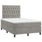 vidaXL Cama box spring con colchón terciopelo gris claro 120x200 cm