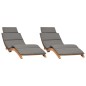 vidaXL Tumbonas con cojines 2 unidades madera maciza de teca vidaXL Tumbonas con cojines 2 unidades madera maciza de teca