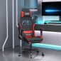 vidaXL Silla gaming con reposapiés tela negro y rojo vidaXL Silla gaming con reposapiés tela negro y rojo