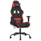 vidaXL Silla gaming con reposapiés tela negro y rojo vidaXL Silla gaming con reposapiés tela negro y rojo