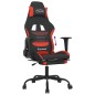 vidaXL Silla gaming con reposapiés tela negro y rojo vidaXL Silla gaming con reposapiés tela negro y rojo