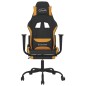 vidaXL Silla gaming con reposapiés tela negro y naranja