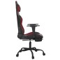 vidaXL Silla gaming con reposapiés cuero sintético negro rojo tinto vidaXL Silla gaming con reposapiés cuero sintético negro rojo tinto