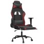 vidaXL Silla gaming con reposapiés cuero sintético negro rojo tinto vidaXL Silla gaming con reposapiés cuero sintético negro rojo tinto
