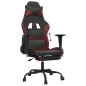 vidaXL Silla gaming con reposapiés cuero sintético negro rojo tinto vidaXL Silla gaming con reposapiés cuero sintético negro rojo tinto