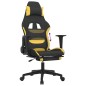 vidaXL Silla gaming con reposapiés tela amarillo y negro vidaXL Silla gaming con reposapiés tela amarillo y negro