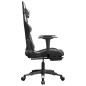 vidaXL Silla gaming con reposapiés cuero sintético negro blanco vidaXL Silla gaming con reposapiés cuero sintético negro blanco