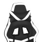 vidaXL Silla gaming con reposapiés cuero sintético negro blanco vidaXL Silla gaming con reposapiés cuero sintético negro blanco