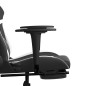 vidaXL Silla gaming con reposapiés cuero sintético negro blanco vidaXL Silla gaming con reposapiés cuero sintético negro blanco
