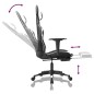 vidaXL Silla gaming con reposapiés cuero sintético negro blanco