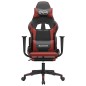vidaXL Silla gaming con reposapiés cuero sintético negro rojo tinto vidaXL Silla gaming con reposapiés cuero sintético negro rojo tinto