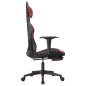 vidaXL Silla gaming con reposapiés cuero sintético negro rojo tinto vidaXL Silla gaming con reposapiés cuero sintético negro rojo tinto