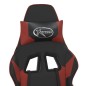 vidaXL Silla gaming con reposapiés cuero sintético negro rojo tinto vidaXL Silla gaming con reposapiés cuero sintético negro rojo tinto