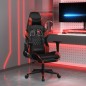 vidaXL Silla gaming con reposapiés cuero sintético negro rojo tinto vidaXL Silla gaming con reposapiés cuero sintético negro rojo tinto