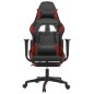 vidaXL Silla gaming con reposapiés cuero sintético negro rojo tinto vidaXL Silla gaming con reposapiés cuero sintético negro rojo tinto